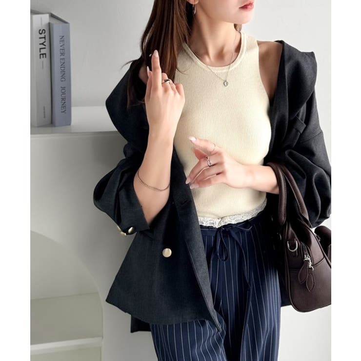 【mily bilet】洗練されたレイヤードスタイル！プレート使い異素材ニットレ… | Classical Elf  | 詳細画像18 