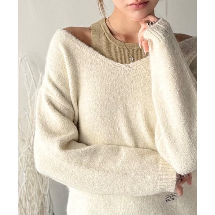 【mily bilet】洗練されたレイヤードスタイル！プレート使い異素材ニットレ… | Classical Elf  | 詳細画像1 