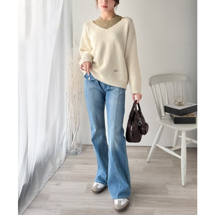 【mily bilet】洗練されたレイヤードスタイル！プレート使い異素材ニットレ… | Classical Elf  | 詳細画像2 