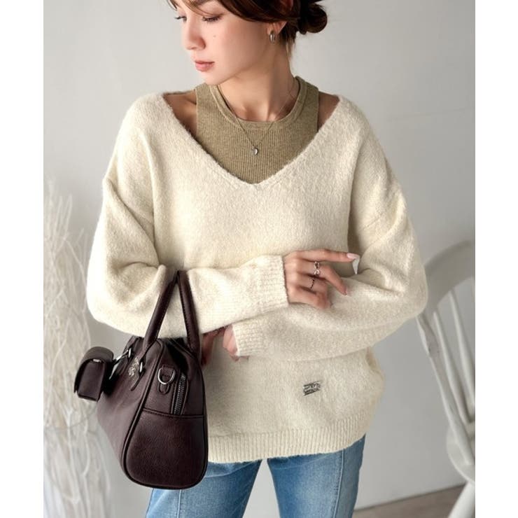 【mily bilet】洗練されたレイヤードスタイル！プレート使い異素材ニットレ… | Classical Elf  | 詳細画像4 