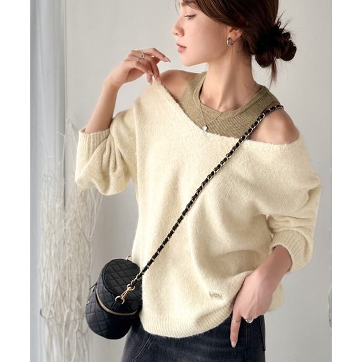 【mily bilet】洗練されたレイヤードスタイル！プレート使い異素材ニットレ… | Classical Elf  | 詳細画像6 