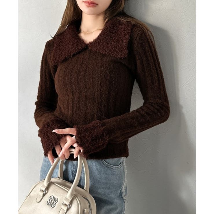 【mily bilet】可愛さ、ふわり2倍増し◎配色ファー衿リブニットプルオーバ… | Classical Elf  | 詳細画像16 