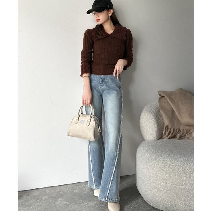 【mily bilet】可愛さ、ふわり2倍増し◎配色ファー衿リブニットプルオーバ… | Classical Elf  | 詳細画像20 