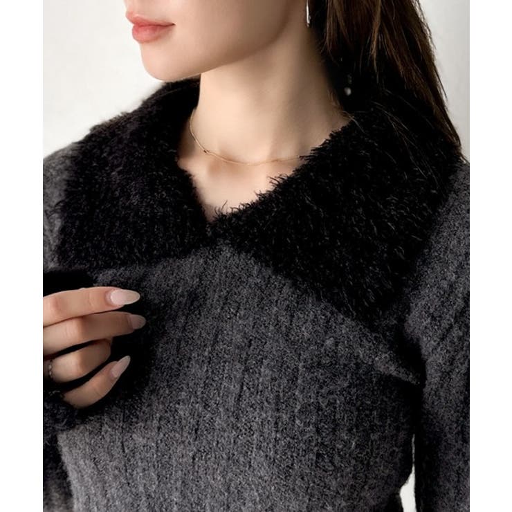 【mily bilet】可愛さ、ふわり2倍増し◎配色ファー衿リブニットプルオーバ… | Classical Elf  | 詳細画像21 