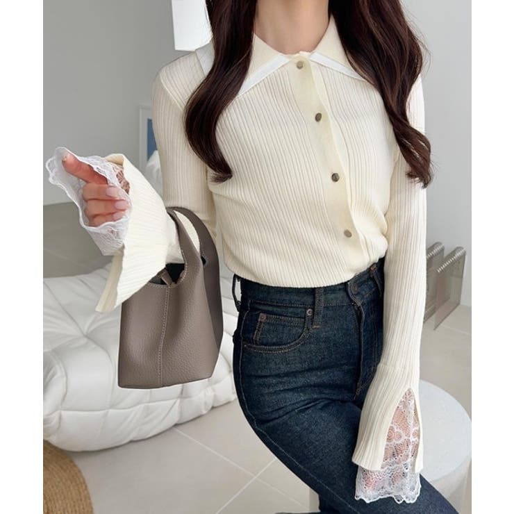 【mily bilet】ダブル襟ニットプルオーバー | Classical Elf  | 詳細画像6 