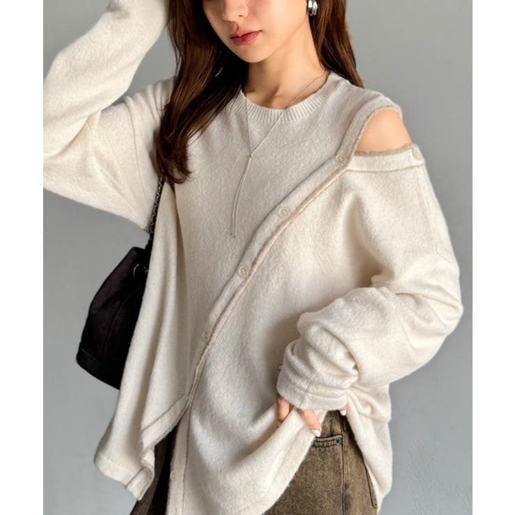 【mily bilet】秋冬もヘルシーに肌見せ！ふわもち肩見せ斜め切り替え２WA… | Classical Elf  | 詳細画像1 