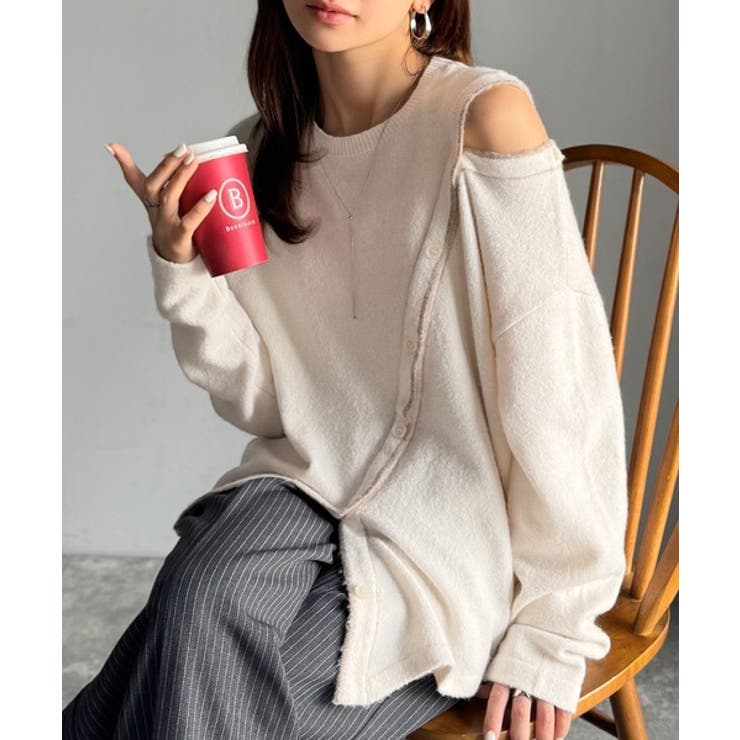 【mily bilet】秋冬もヘルシーに肌見せ！ふわもち肩見せ斜め切り替え２WA… | Classical Elf  | 詳細画像3 