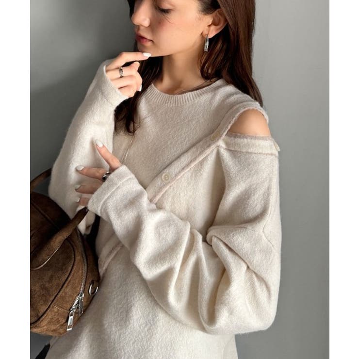 【mily bilet】秋冬もヘルシーに肌見せ！ふわもち肩見せ斜め切り替え２WA… | Classical Elf  | 詳細画像6 