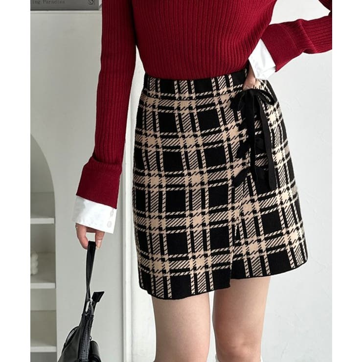 【mily bilet】旬なクラシカルムード◎巻きスカート風リボン使いチェックニ… | Classical Elf  | 詳細画像11 