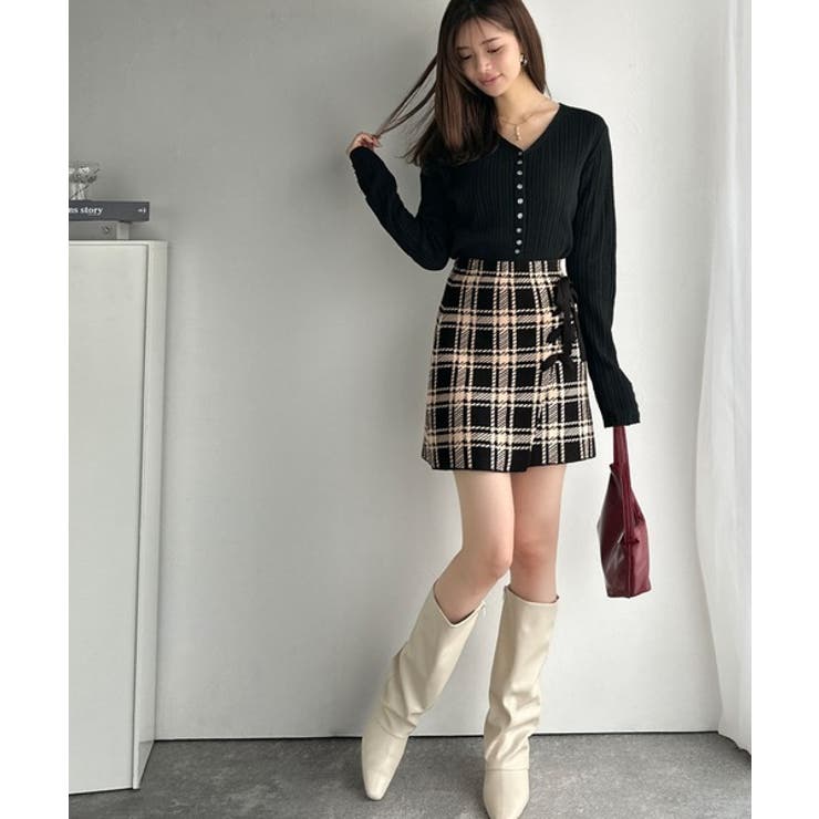 【mily bilet】旬なクラシカルムード◎巻きスカート風リボン使いチェックニ… | Classical Elf  | 詳細画像16 