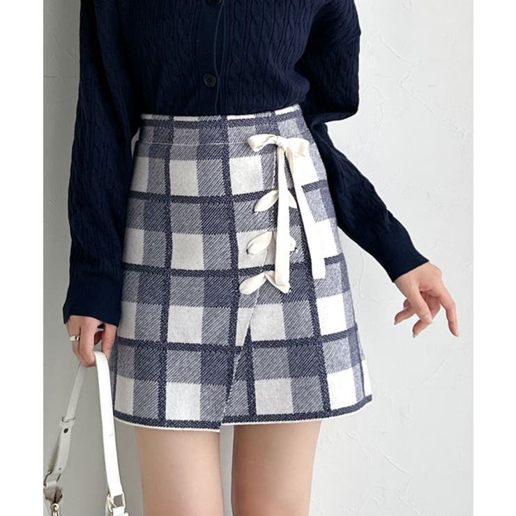 【mily bilet】旬なクラシカルムード◎巻きスカート風リボン使いチェックニ… | Classical Elf  | 詳細画像7 