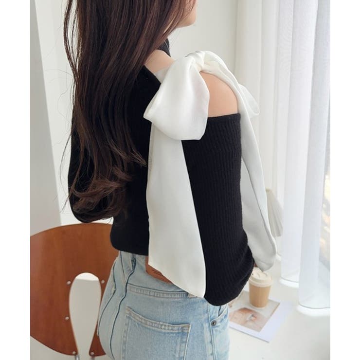 【mily bilet】大人フェミニンの主役トップス。肩シフォンリボン袖レース使… | Classical Elf  | 詳細画像14 