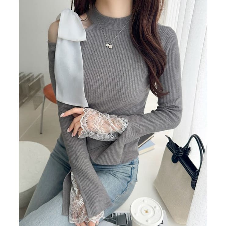 【mily bilet】大人フェミニンの主役トップス。肩シフォンリボン袖レース使… | Classical Elf  | 詳細画像22 