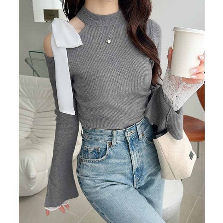 【mily bilet】大人フェミニンの主役トップス。肩シフォンリボン袖レース使… | Classical Elf  | 詳細画像23 