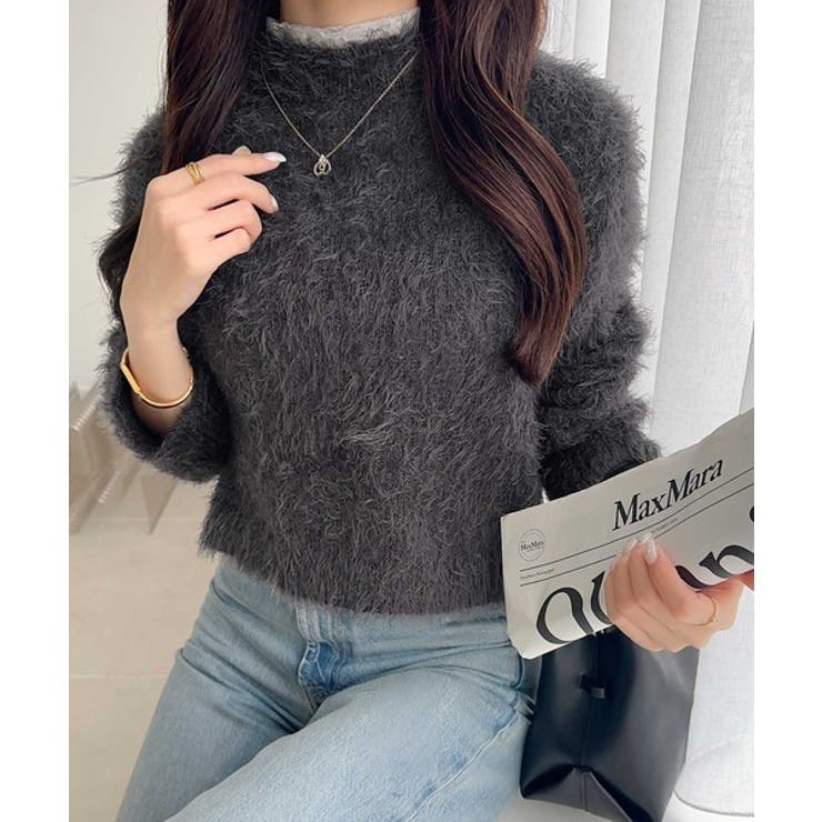 背中で惹きつける、大人の甘さ。バッグリボンレースアップ衿レースレイヤードニットプ… | Classical Elf  | 詳細画像19 