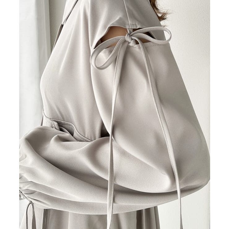 ヘルシーな肌見せが旬。肩空きリボン使いステッチ配色ワンピース | Classical Elf  | 詳細画像12 