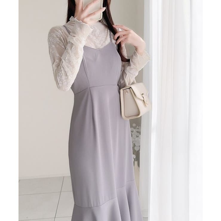 セットアップで華やかスタイル。チュールケープボレロ付きマーメイドキャミワンピース… | Classical Elf  | 詳細画像14 