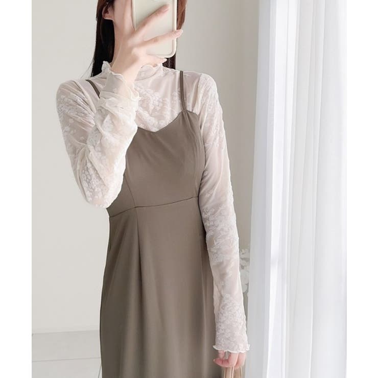 セットアップで華やかスタイル。チュールケープボレロ付きマーメイドキャミワンピース… | Classical Elf  | 詳細画像19 