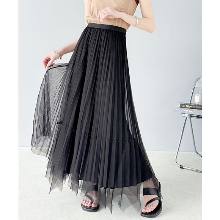 ふんわり大人フェミニン。パール使いリバーシブル２wayチュールスカート | Classical Elf  | 詳細画像10 