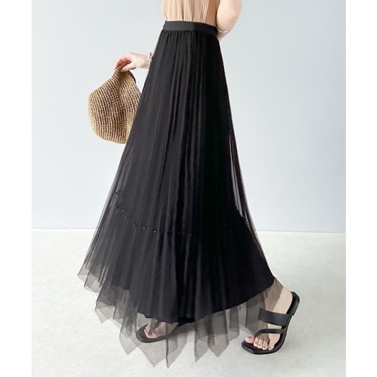 ふんわり大人フェミニン。パール使いリバーシブル２wayチュールスカート | Classical Elf  | 詳細画像11 