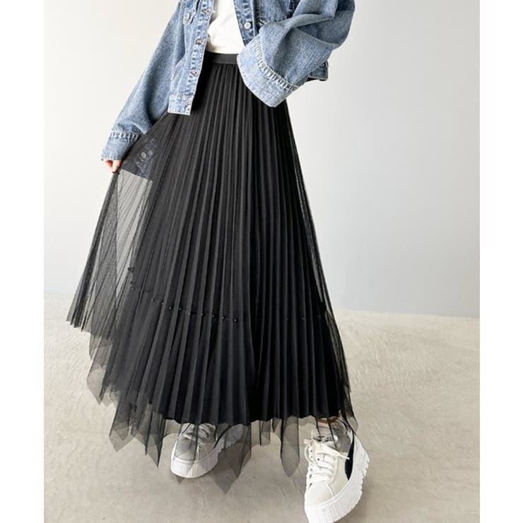 ふんわり大人フェミニン。パール使いリバーシブル２wayチュールスカート | Classical Elf  | 詳細画像12 