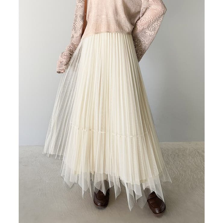ふんわり大人フェミニン。パール使いリバーシブル２wayチュールスカート | Classical Elf  | 詳細画像1 