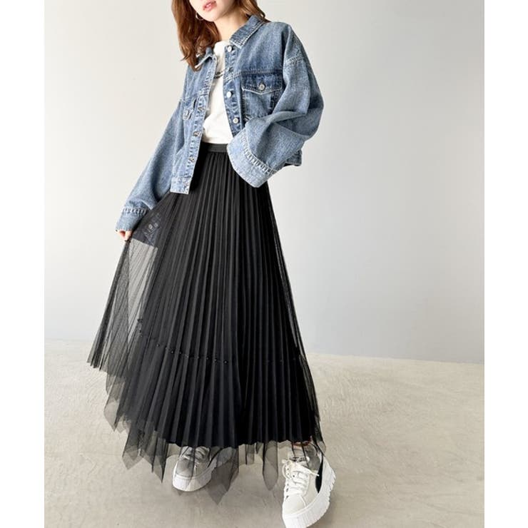 【特別送料無料！】 ダブスタ チュール プリーツスカート オーガンジーボリューム Skirt