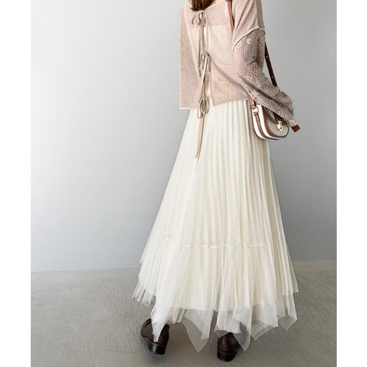 ふんわり大人フェミニン。パール使いリバーシブル２wayチュールスカート | Classical Elf  | 詳細画像3 