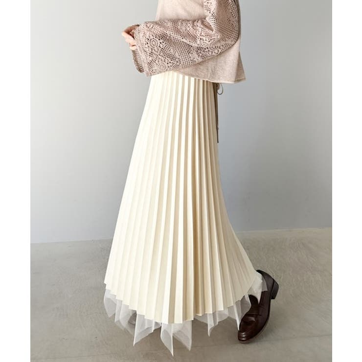 ふんわり大人フェミニン。パール使いリバーシブル２wayチュールスカート | Classical Elf  | 詳細画像4 