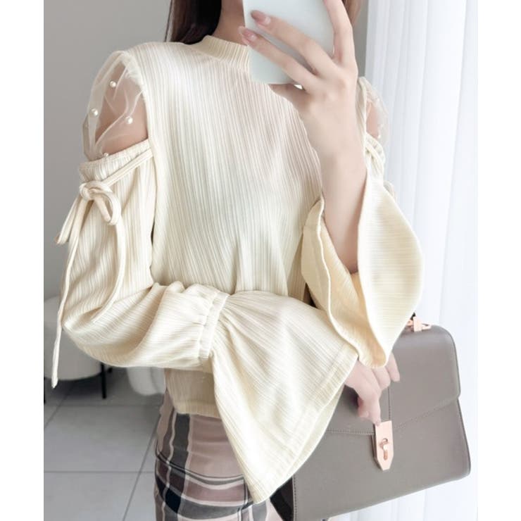 mily bilet】どこから見ても胸キュンな贅沢デザイン。肩チュールシアー 