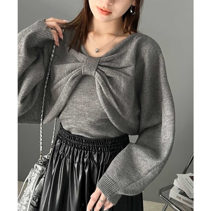 キャミ&ニットのセットアイテム！マルチwayリボンボレロニット