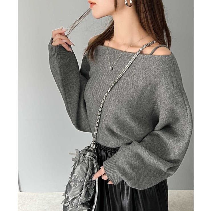 キャミ&ニットのセットアイテム！マルチwayリボンボレロニット