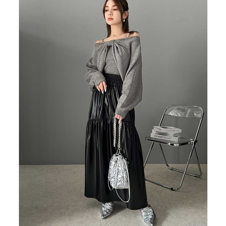 キャミ&ニットのセットアイテム！マルチwayリボンボレロニット