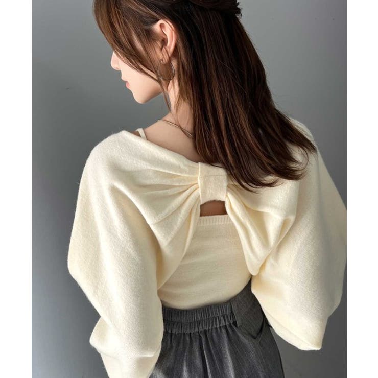 キャミ&ニットのセットアイテム！マルチwayリボンボレロニット