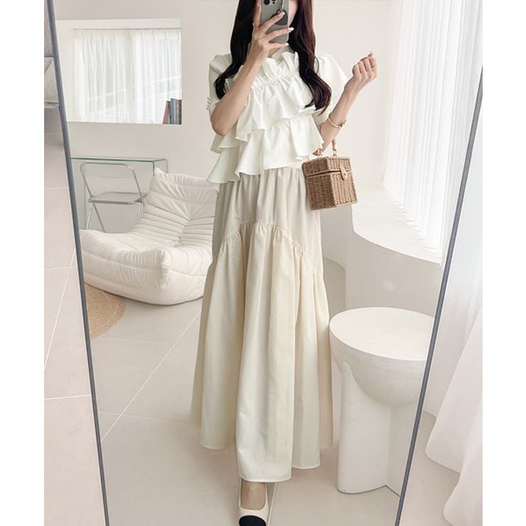 【mily bilet】大人の華やかな旬スタイル。パールボタンフリル使いサマーニ… | Classical Elf  | 詳細画像9 