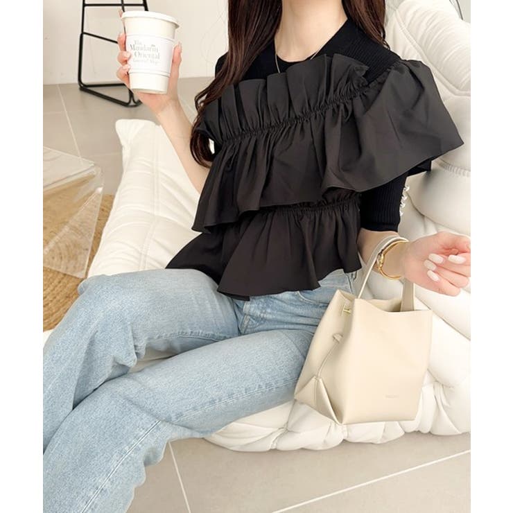 【mily bilet】大人の華やかな旬スタイル。パールボタンフリル使いサマーニ… | Classical Elf  | 詳細画像20 