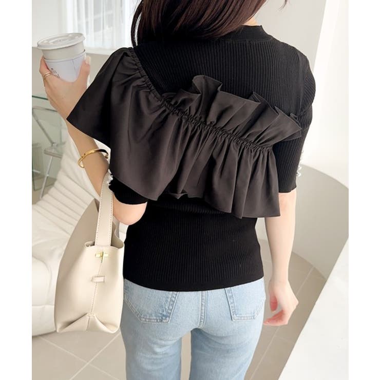 【mily bilet】大人の華やかな旬スタイル。パールボタンフリル使いサマーニ… | Classical Elf  | 詳細画像22 