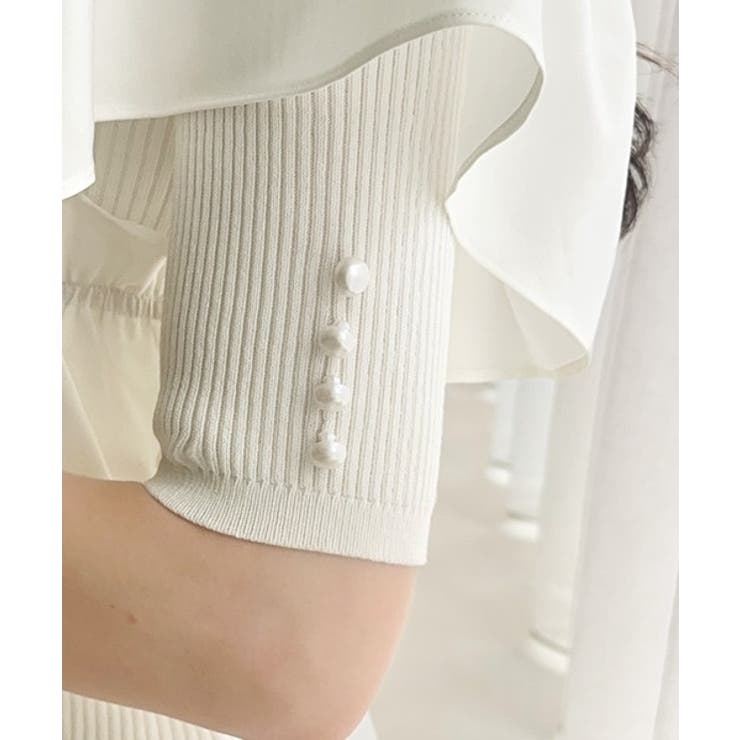 【mily bilet】大人の華やかな旬スタイル。パールボタンフリル使いサマーニ… | Classical Elf  | 詳細画像23 