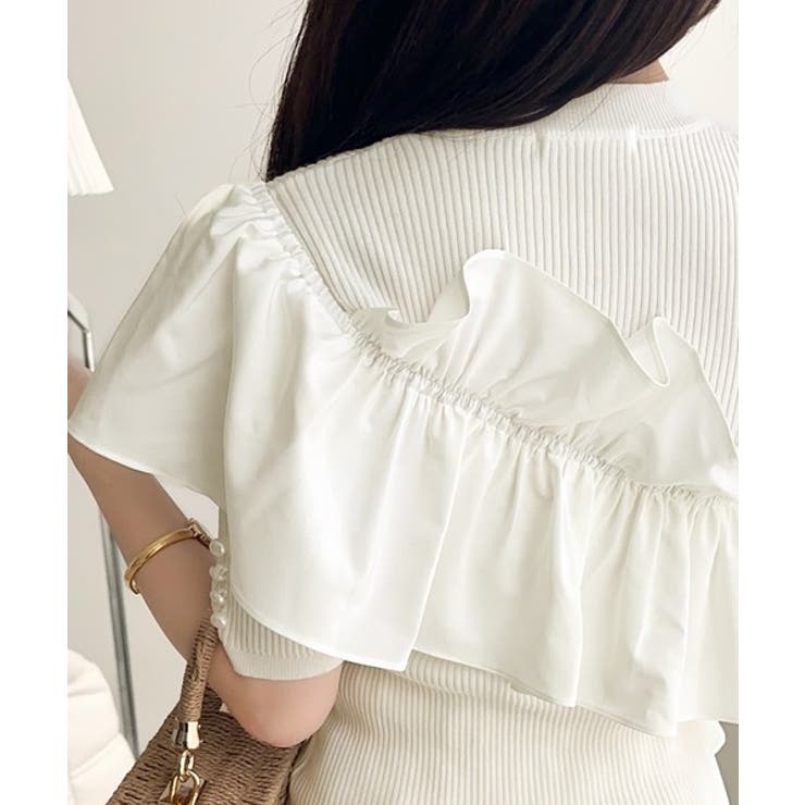 【mily bilet】大人の華やかな旬スタイル。パールボタンフリル使いサマーニ… | Classical Elf  | 詳細画像25 