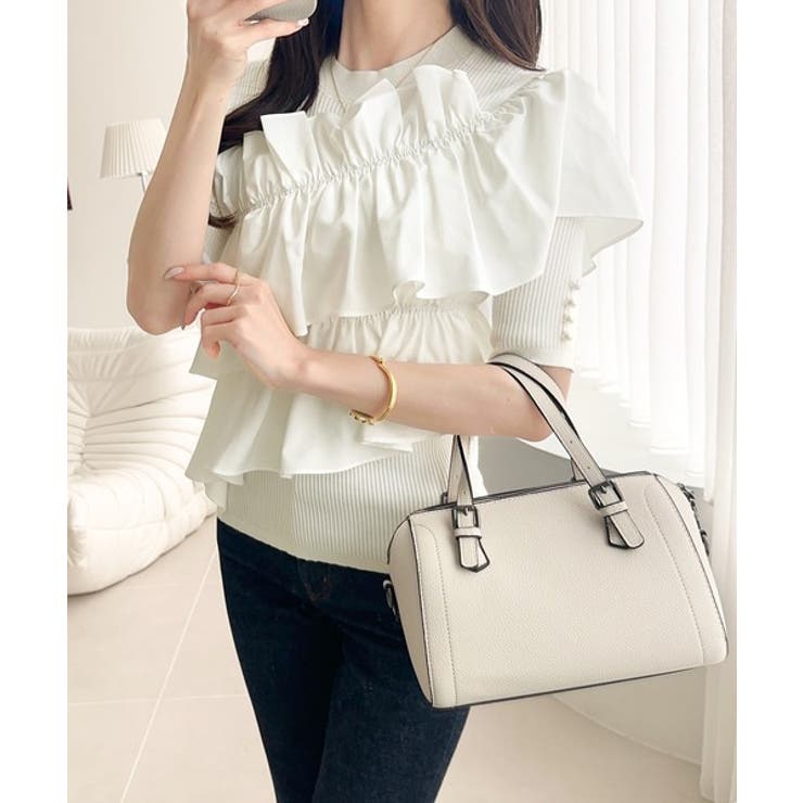 【mily bilet】大人の華やかな旬スタイル。パールボタンフリル使いサマーニ… | Classical Elf  | 詳細画像5 