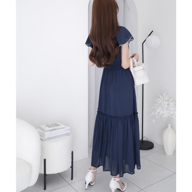 【mily bilet】今季上品に大活躍♪クロスデザイン楊柳使いフリル襟ワンピー… | Classical Elf  | 詳細画像20 