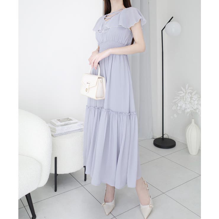 【mily bilet】今季上品に大活躍♪クロスデザイン楊柳使いフリル襟ワンピー… | Classical Elf  | 詳細画像27 