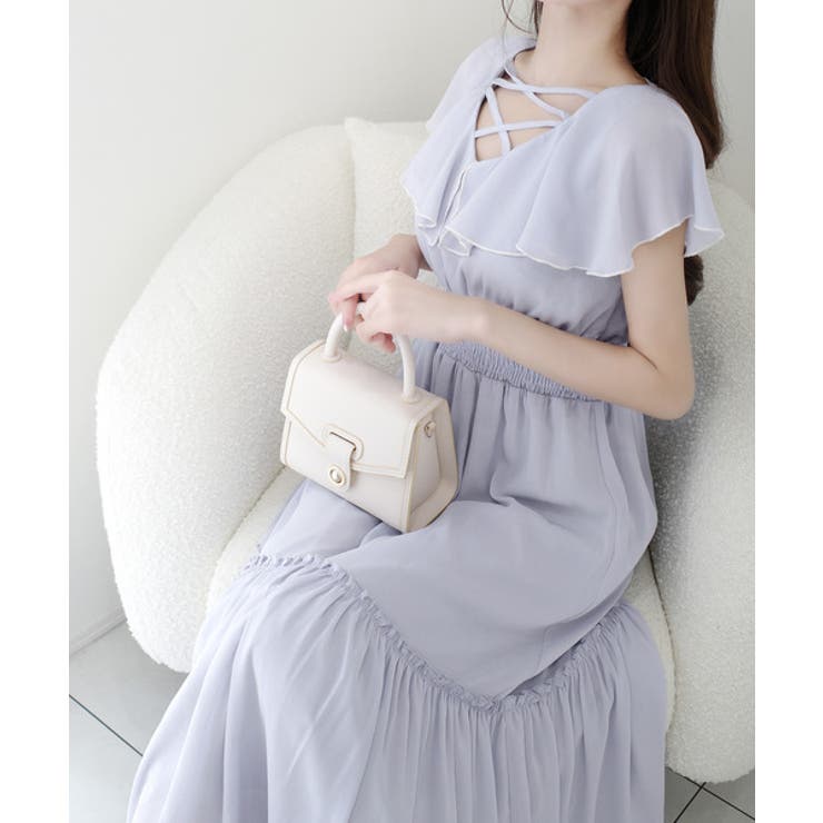 【mily bilet】今季上品に大活躍♪クロスデザイン楊柳使いフリル襟ワンピー… | Classical Elf  | 詳細画像31 