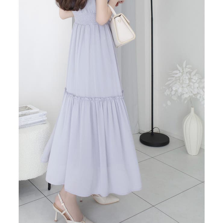 【mily bilet】今季上品に大活躍♪クロスデザイン楊柳使いフリル襟ワンピー… | Classical Elf  | 詳細画像32 