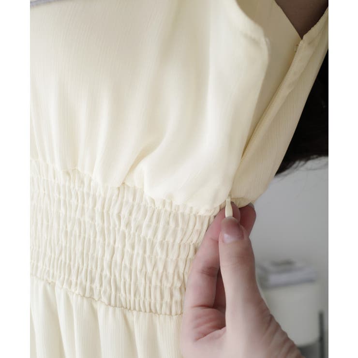 【mily bilet】今季上品に大活躍♪クロスデザイン楊柳使いフリル襟ワンピー… | Classical Elf  | 詳細画像36 