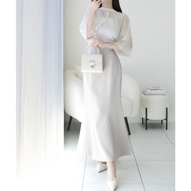 【mily bilet】透け感コーデ でつくる、映えガーリー。前後2WAY花柄シ… | Classical Elf  | 詳細画像12 