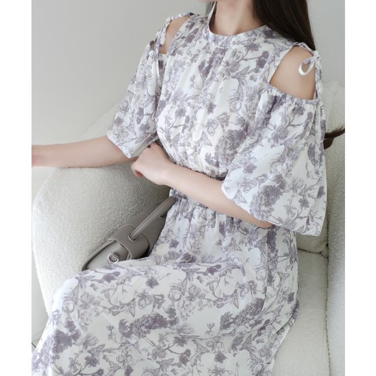 【mily bilet】爽やかで優雅な大人フェミニン。肩開きリボン２WAY花柄バ… | Classical Elf  | 詳細画像17 