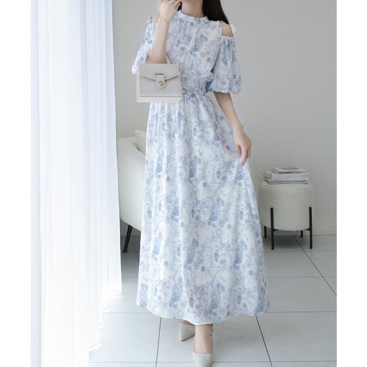 【mily bilet】爽やかで優雅な大人フェミニン。肩開きリボン２WAY花柄バ… | Classical Elf  | 詳細画像1 