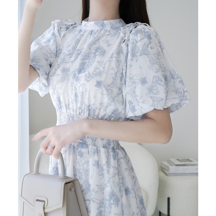 【mily bilet】爽やかで優雅な大人フェミニン。肩開きリボン２WAY花柄バ… | Classical Elf  | 詳細画像4 