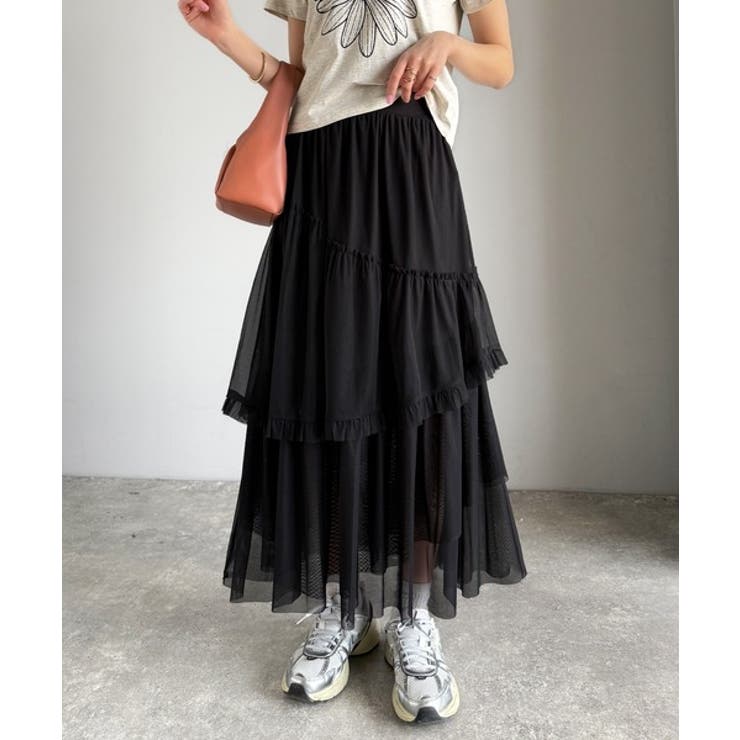 ブラック | 【mily bilet】大人可愛いエアリーな存在感。アシンメトリーフリルチェック… | Classical Elf 